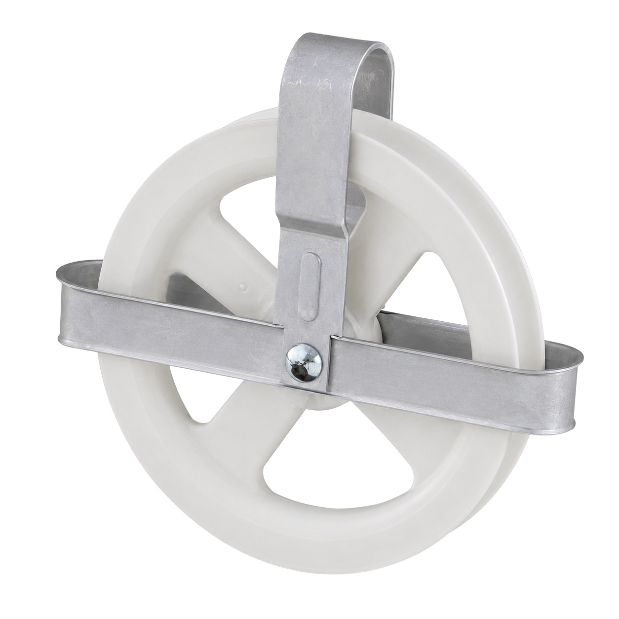 Clothesline Pulley 5 Inch Outdoor Laundry Line Wheel Weather Resistant White