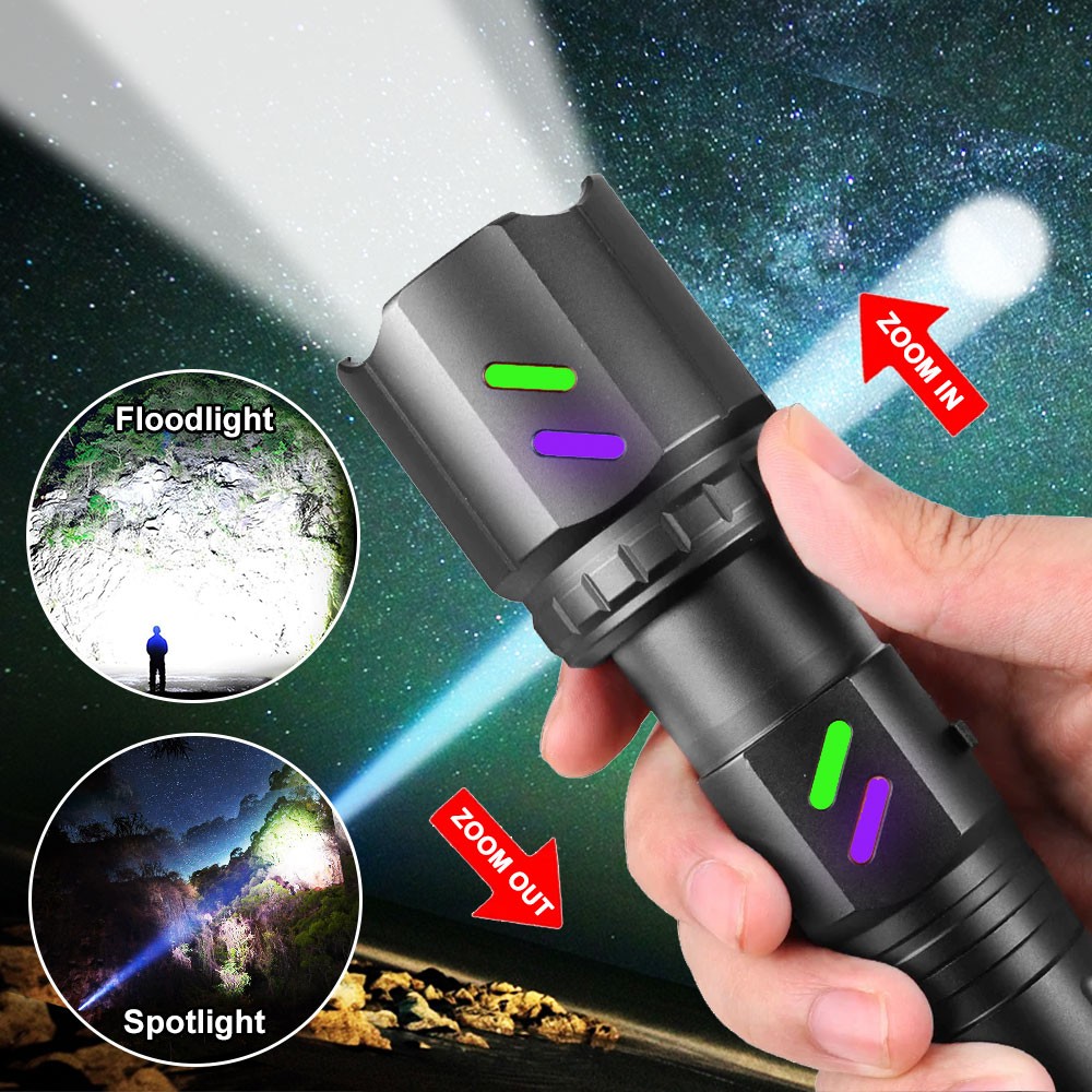 12000LM Laser White LED Flashlight Torch USB Rechargeable Zoomable Burning Light