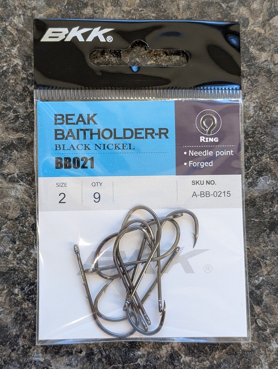 BKK Beak Baitholder R - Size 2 - Barbed Shank Bait Bait J Hooks