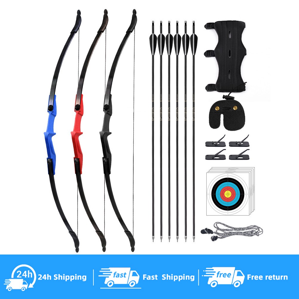 NEW 40lb 53" Recurve Bow Arrows Set Right and Left Hand Archery Takedown Bow