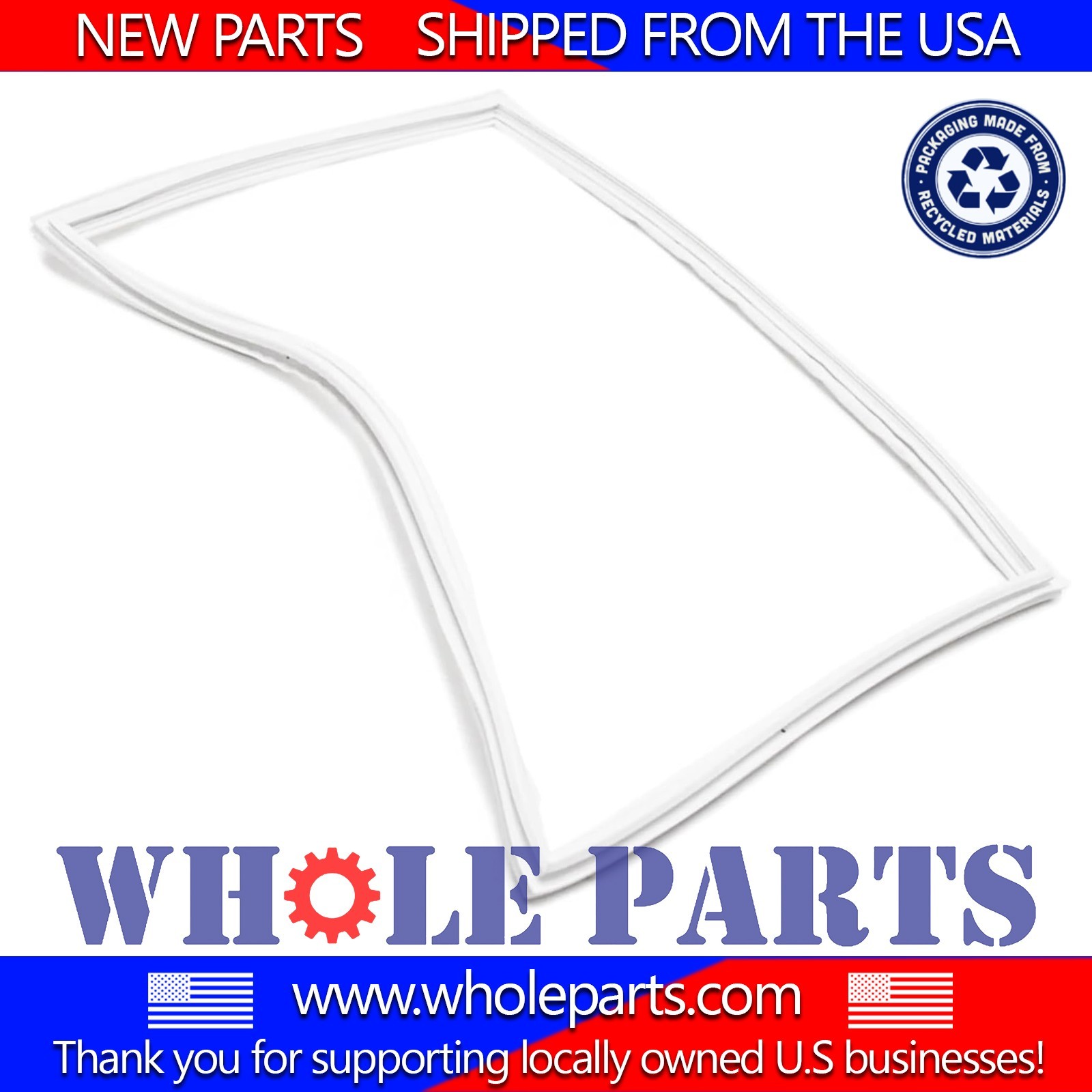 New W10443313 Refrigerator Fresh Food Door Seal Gasket, White Color