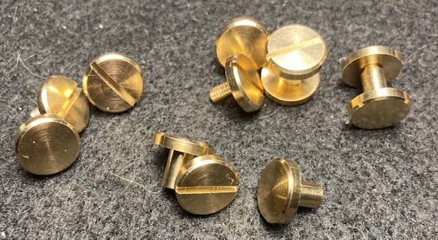 SOLID MACHINED GOLD SCREW SETS FOR ALL CAPITAL PLASTICS PAPER MONEY HOLDERS !