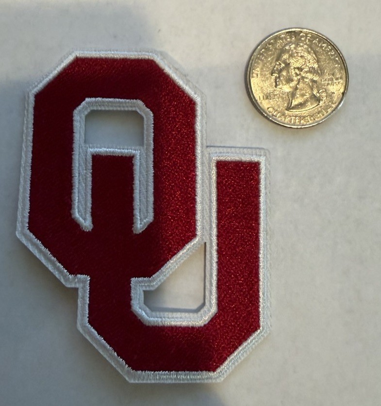 Oklahoma Sooners Vintage Embroidered Iron On Patch  3” X 2.5” Beautiful!