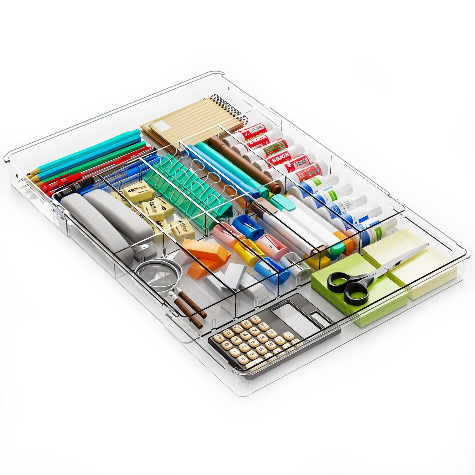 Large Expandable Desk Drawer Organizer Tray for Office Supplies and Accessori...