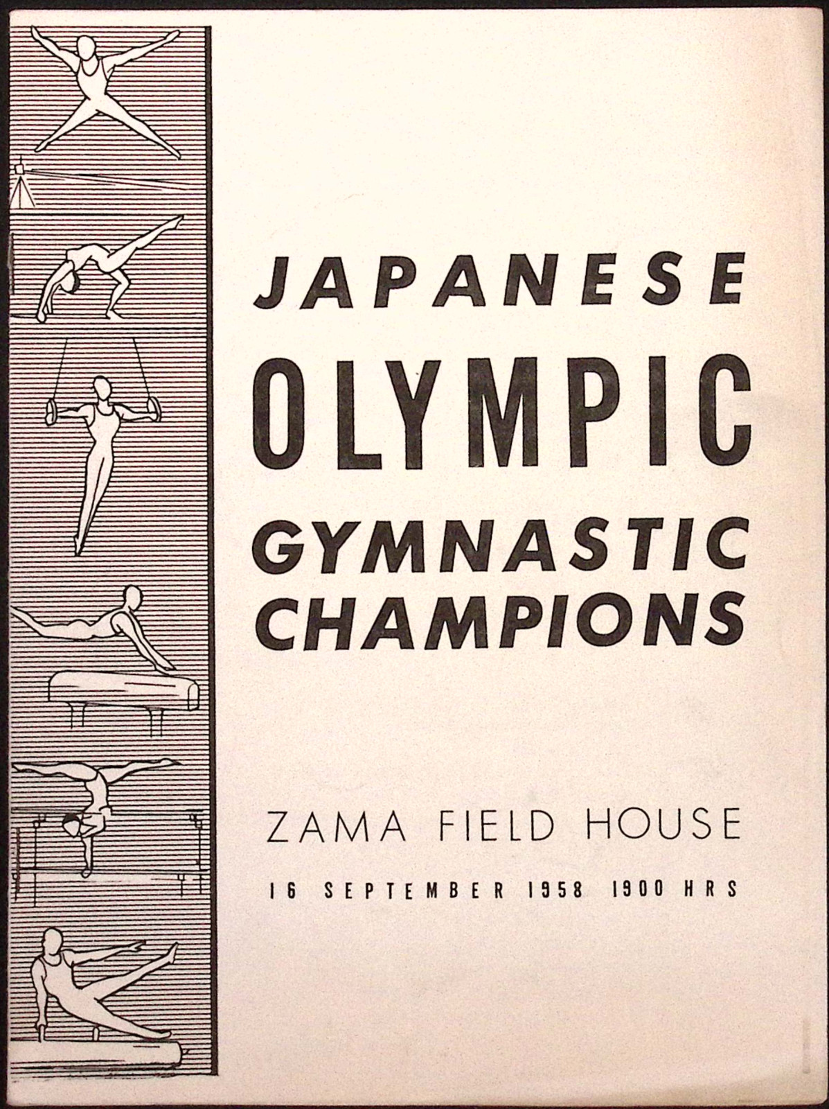 1958 Japanese Olympic Gymnastics Champions Zama Field House Program