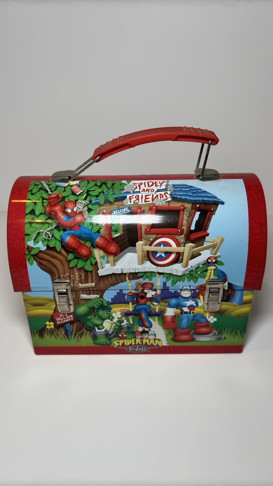 Spiderman & Friends Tin Lunch Box Marvel Hulk Captain America