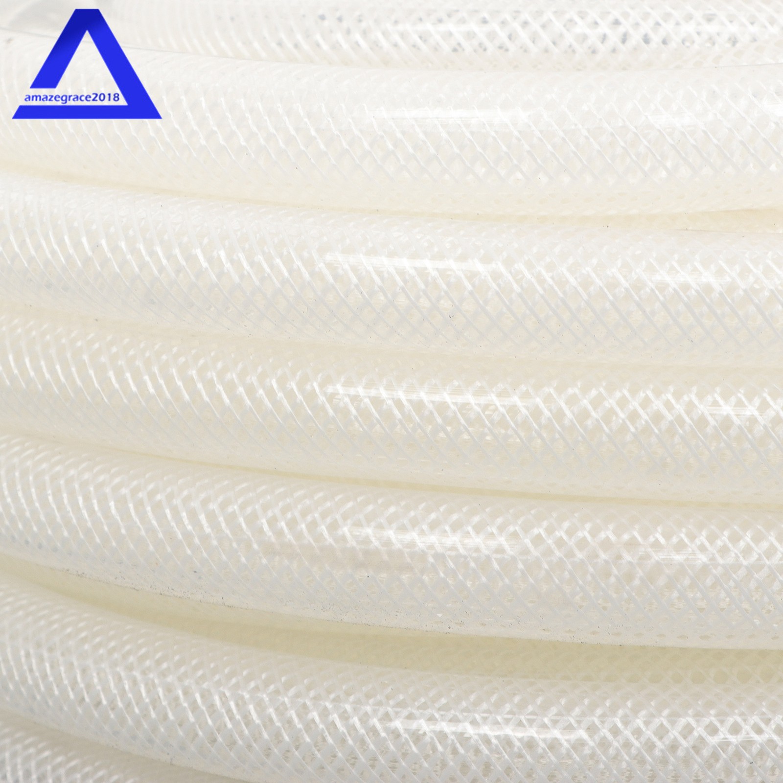 1/2’’ ID × 3/4’’ OD - 50 ft Braided Clear PVC Tubing, Working Pressure 15 Bar