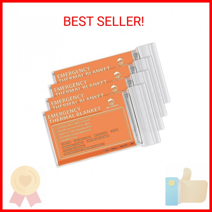 QIO CHUANG Emergency Mylar Thermal Blankets -Space Blanket Survival kit Camping
