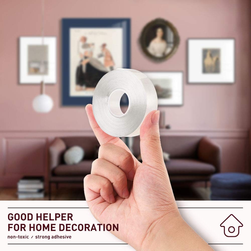 Double Sided Mounting Tape, 1/2inch 10ft Clear, Removable, No Residue, Strong...