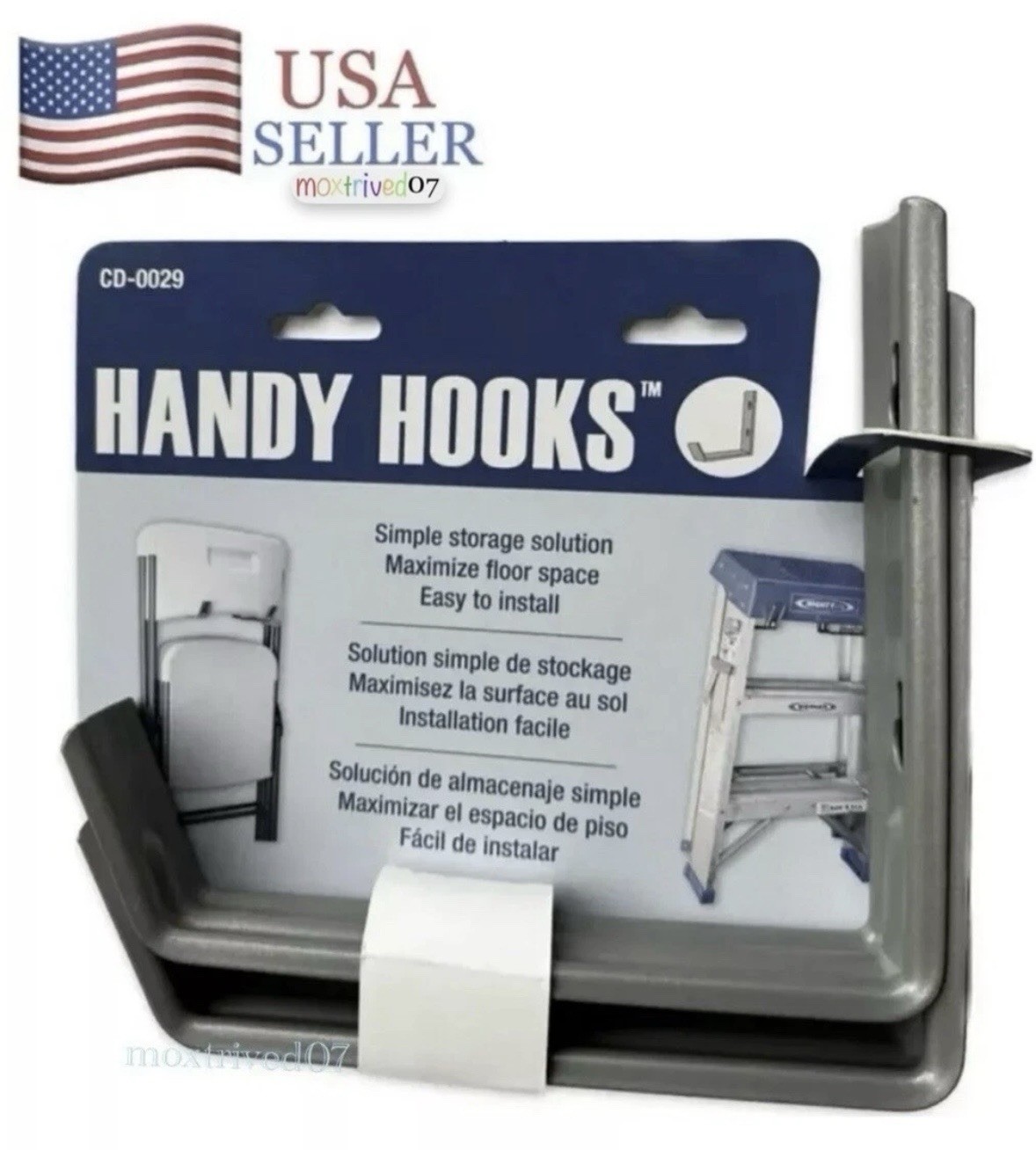 Steel Utility 7" L Bracket Hanger Wall Mount 2 piece Ladder Garage Storage Hook