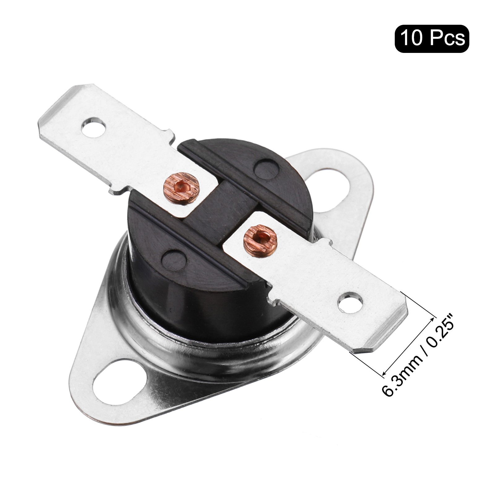 Temperature Control Switch Thermostat 55°C 10A N.C 6.3mm Pin 10pcs