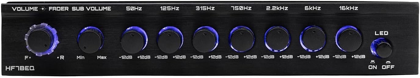 Hifonics 7-Band / 9-Volt Car Audio 1/2 DIN LINE-DRIVER MULTIPLE SOURCE PROCESSOR