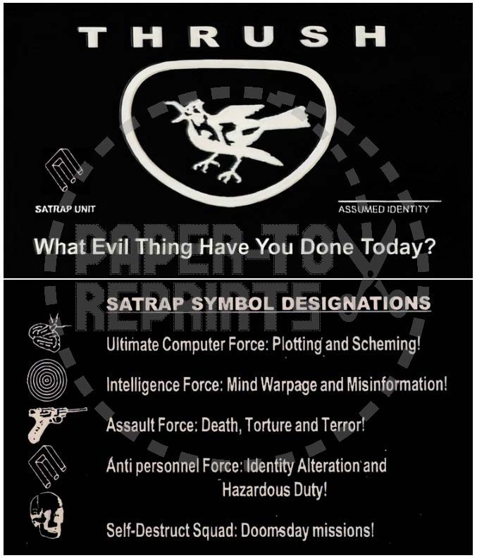 MAN FROM UNCLE - TRUSH ANTI PERSONNEL FORCE MEMBERSHIP CARD - REPRODUCTION