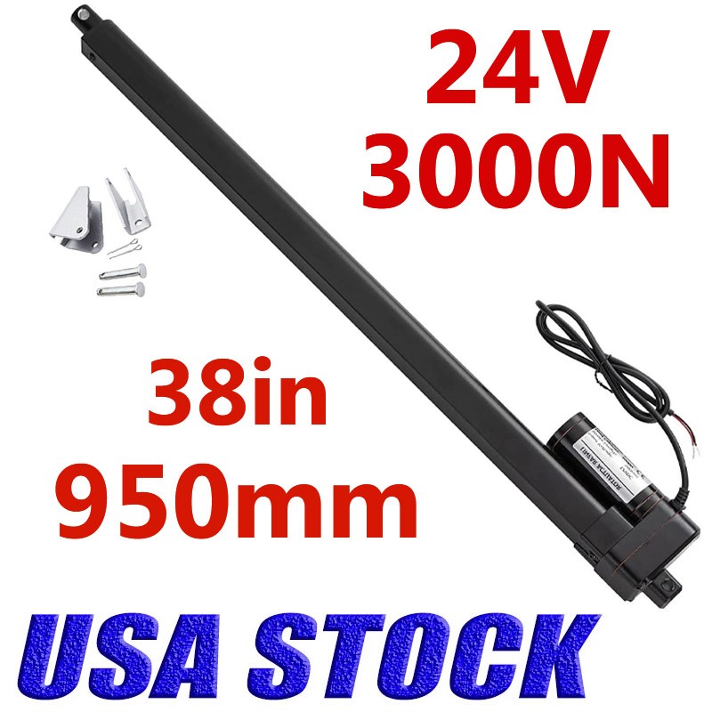 38Inch 950MM High Speed5mm/s Linear Actuator Motor 3000N DC24V Mounting Brackets