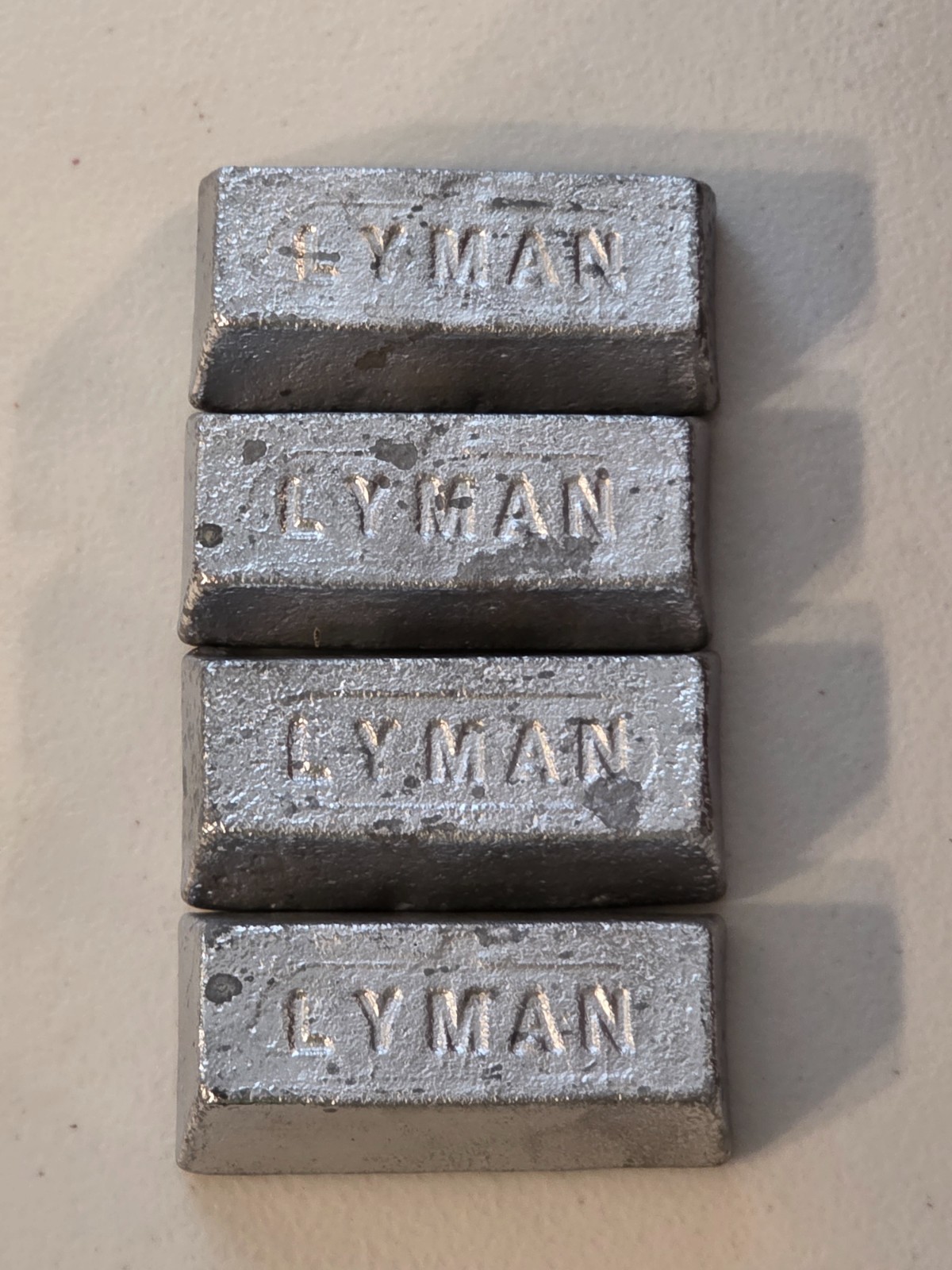 4 Bar Lot of Lyman Lead Alloy Ingots for Casting Models Figures Metal