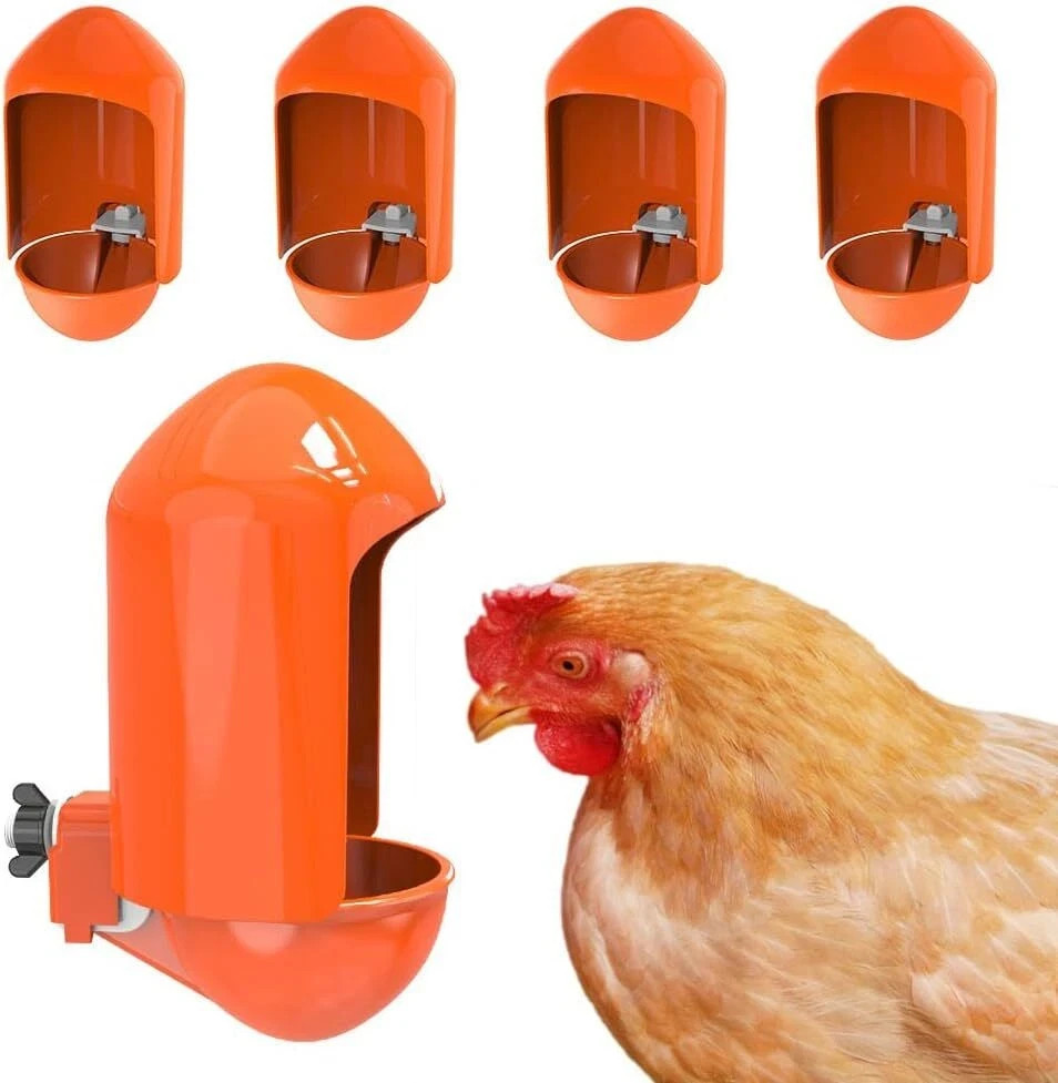Large Chicken Waterer Cups Automatic with Anti-Roosting Cover | Poultry Water...