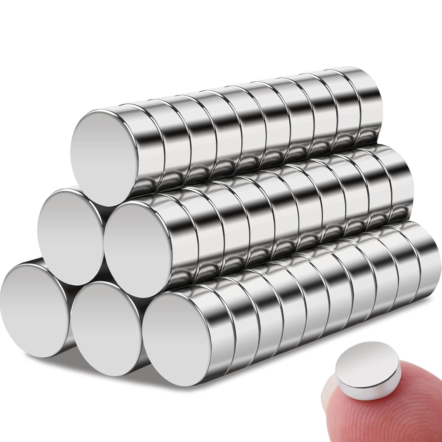 Small Rare Earth Neodymium Magnets - 60 Pcs Mini 6 X 2 Mm round Magnets for Refr