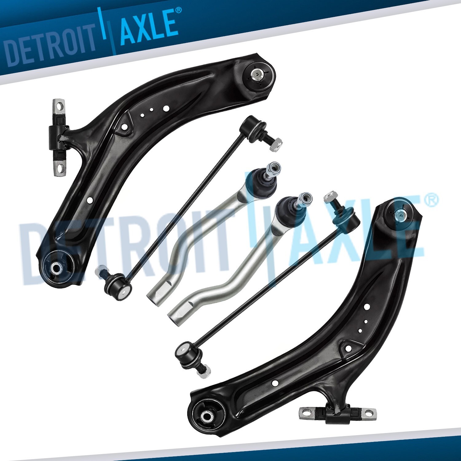 Front Lower Control Arms Tie Rods Sway Bars Kit for 2014-2019 Nissan Rogue Sport