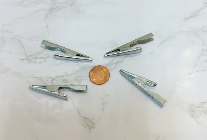 (20) Belkin Non-Insulated Steel Small Alligator Clips 3/8" Jaw Opening Clamps