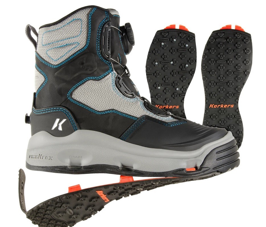 SIZE #10 KORKERS WOMENS DARKHORSE WADING FISHING BOOT STUDDED + KLING-ON SOLES