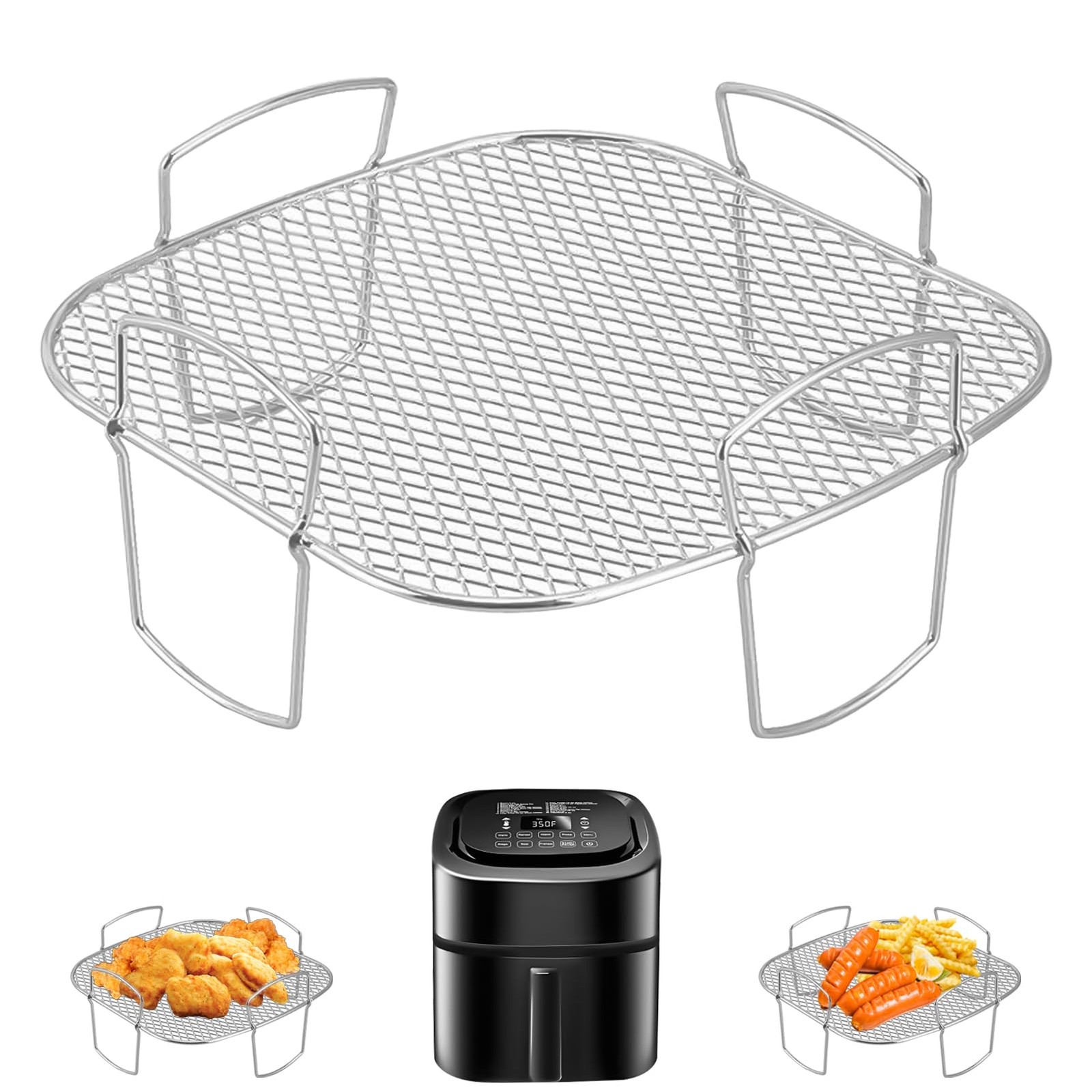 Air Fryer Basket for Nuwave Oven, Steel Grill Basket, Non-stick Mesh Basket S...
