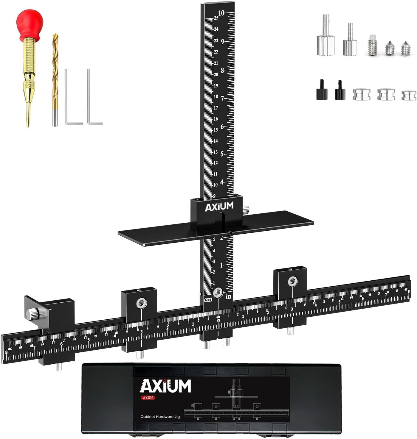 Cabinet Hardware Jig Aluminum Drill Guide for Handles Knobs Pulls Drawer Doors