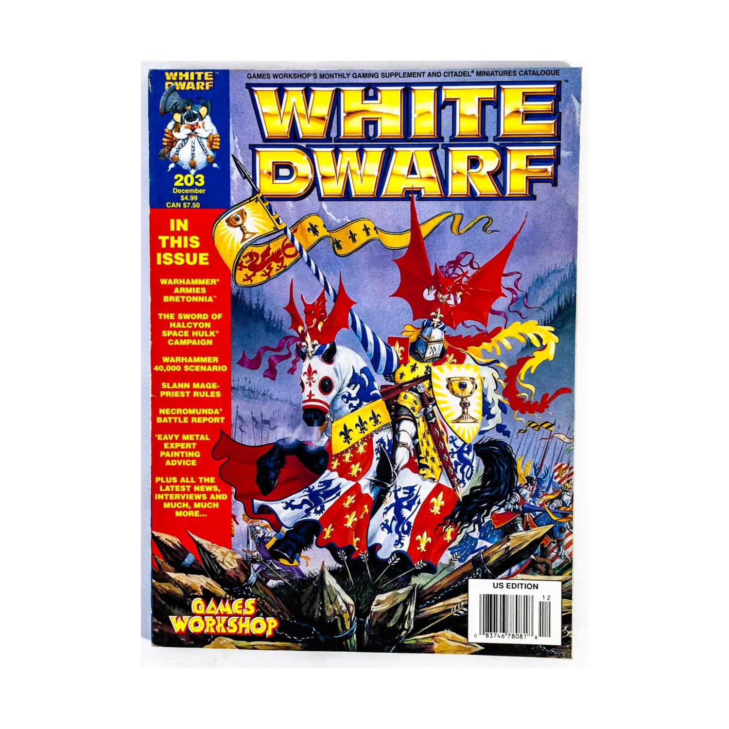 GW White Dwarf  #203 "Knights of Bretonnia, Slaan Mage-Priests, Space H Mag VG+