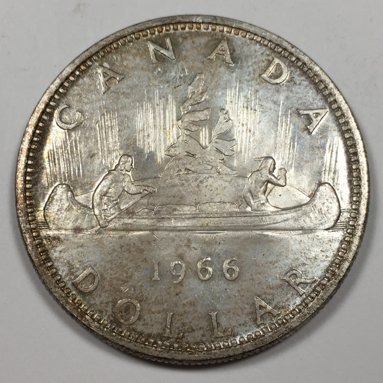 1966 Canada 1 80% Silver Dollar - Mint State (MS) KM#64 0.6 ASW - 8239-SF