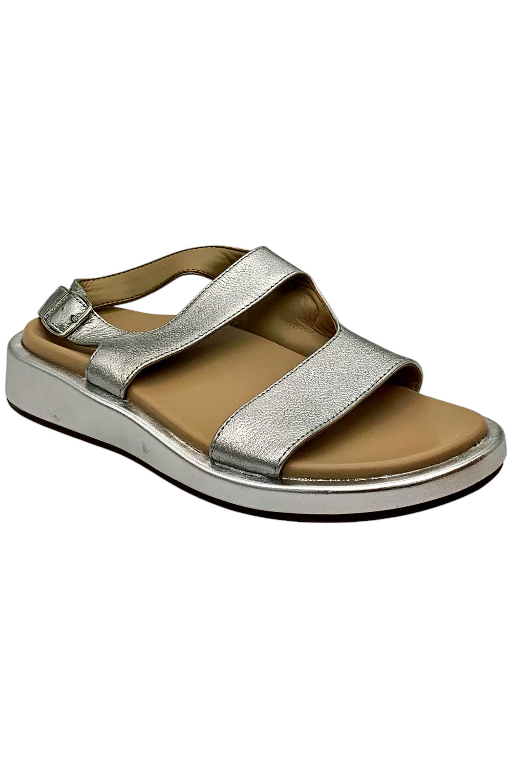 Vionic Women's Madera Ankle Strap Sandals Silver Leather