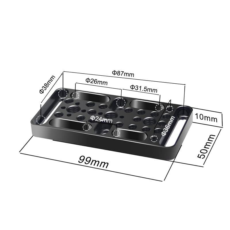 Cheese Plate Camera Mounting Plate with 1/4"& 3/8" Universal Positioning Hole...