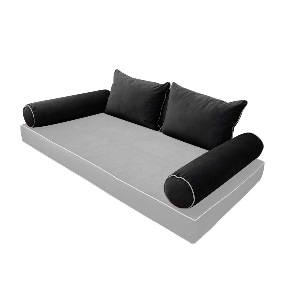 SLIPCOVER ONLY Contrast Full Style V4 Velvet Indoor Daybed Bolster Cushion AD350