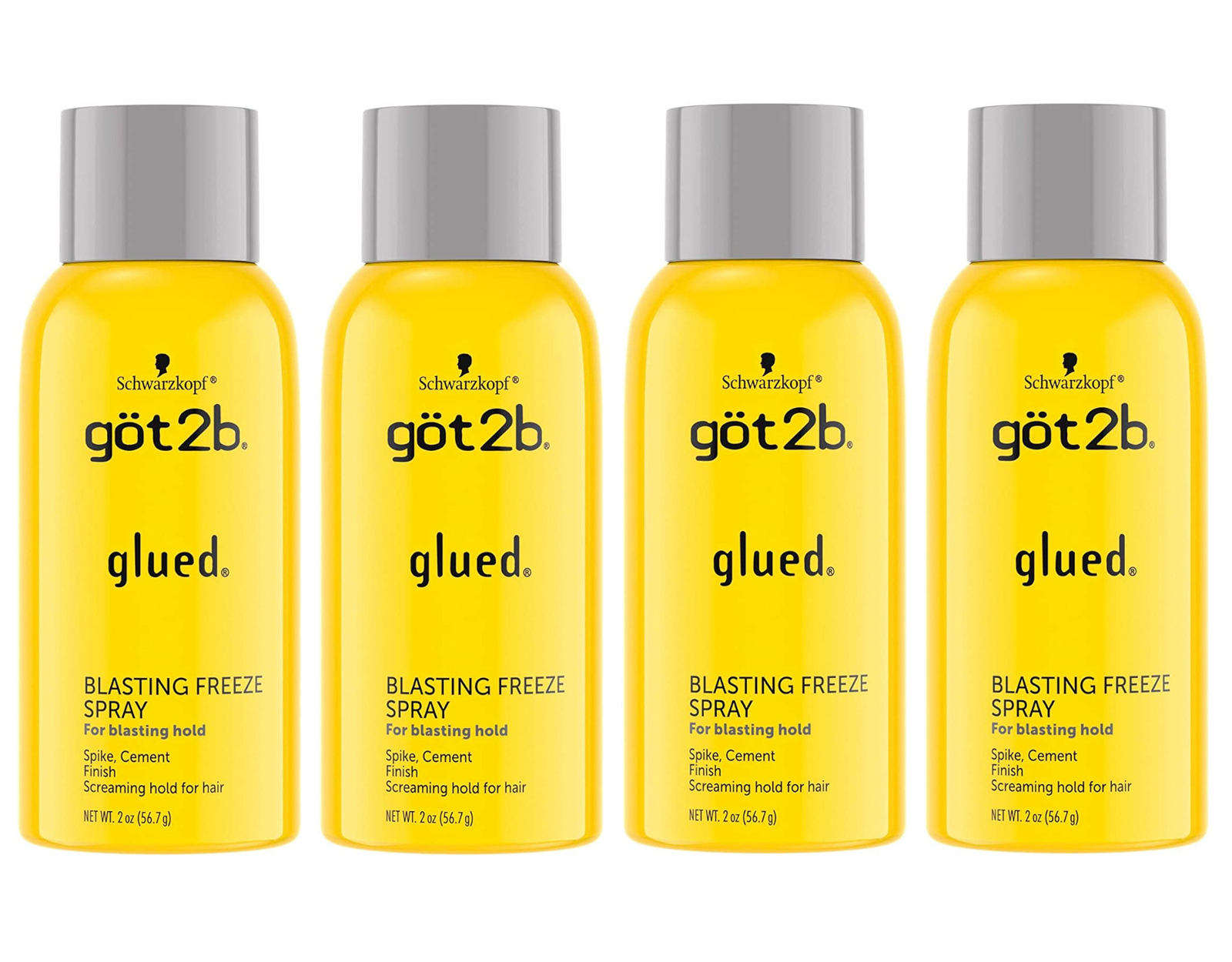 Got2b Glued Blasting Freeze Hairspray, 2 Ounce - Pack of 4