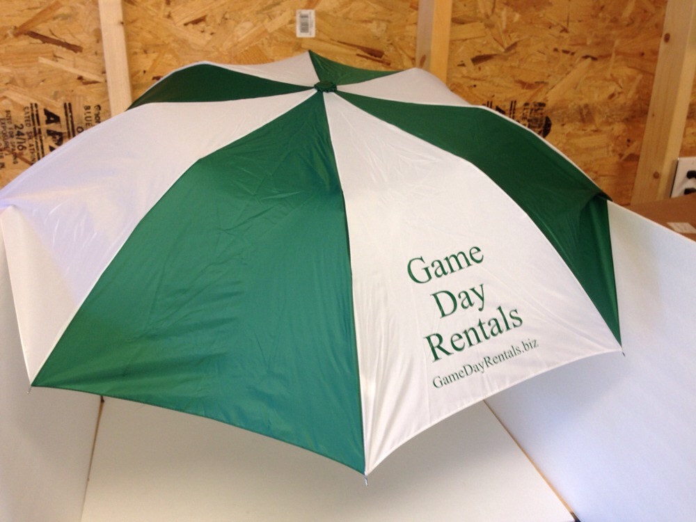 Lot of 10 New Green and White Compact Folding 8 Panel Umbrella 37" Southern Plus