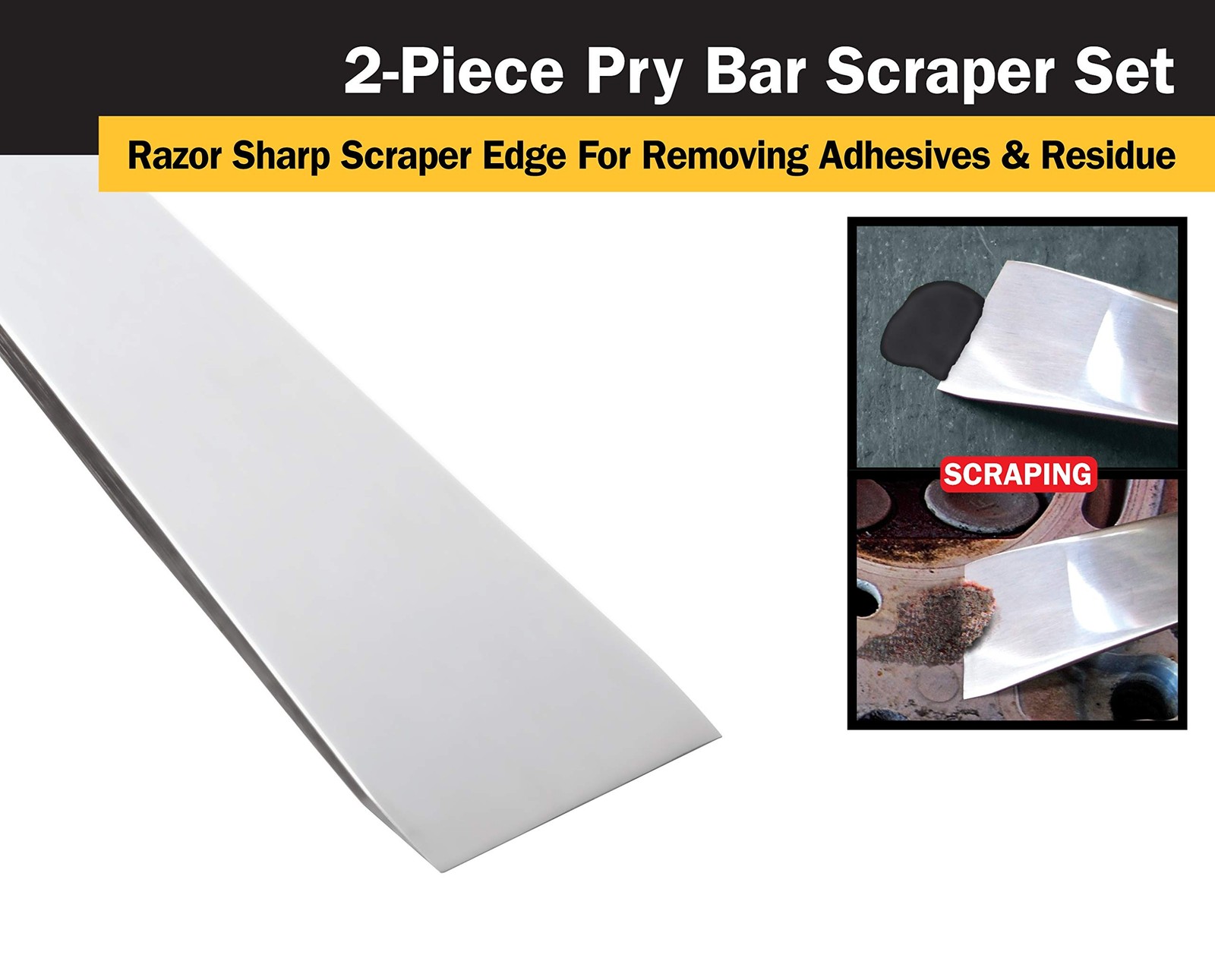 17005 2-Piece Stainless Steel Pry Bar Scraper Set
