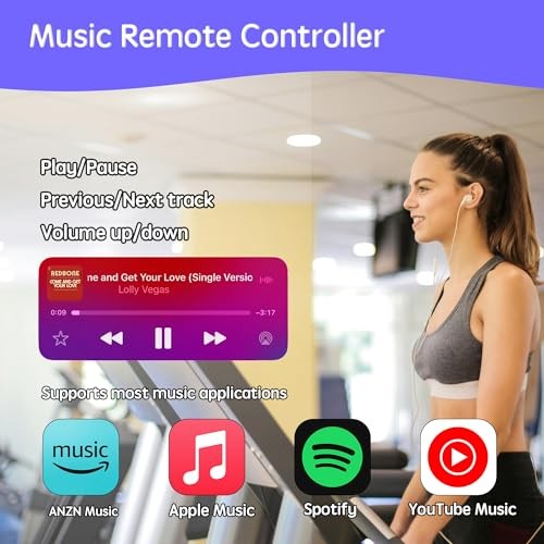TikTok Scrolling Ring Microphone Remote Control,Fingertip Wireless Black
