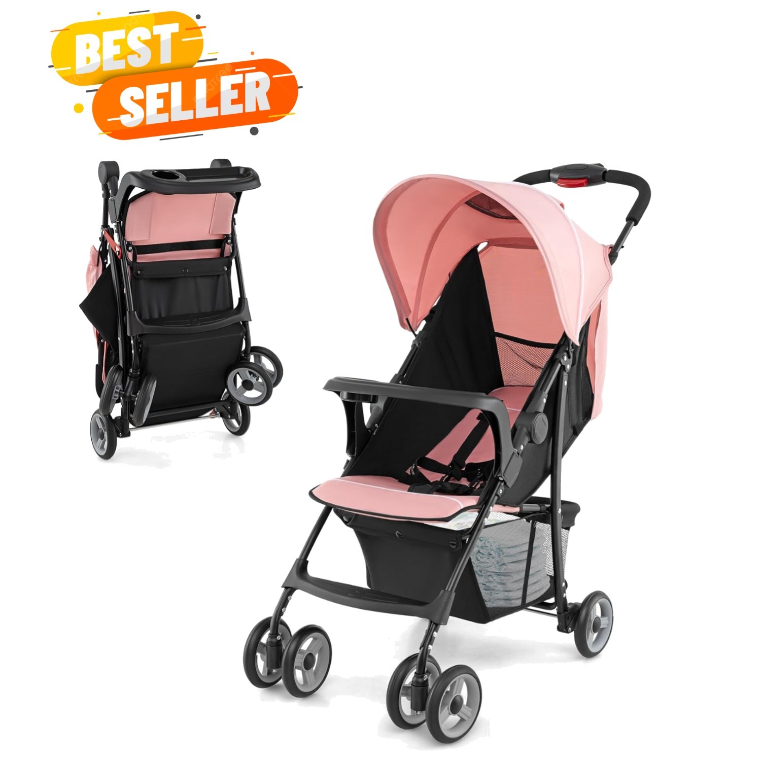 Lightweight Stroller, Compact Travel Stroller for Airplane, Toddler Fold Push...