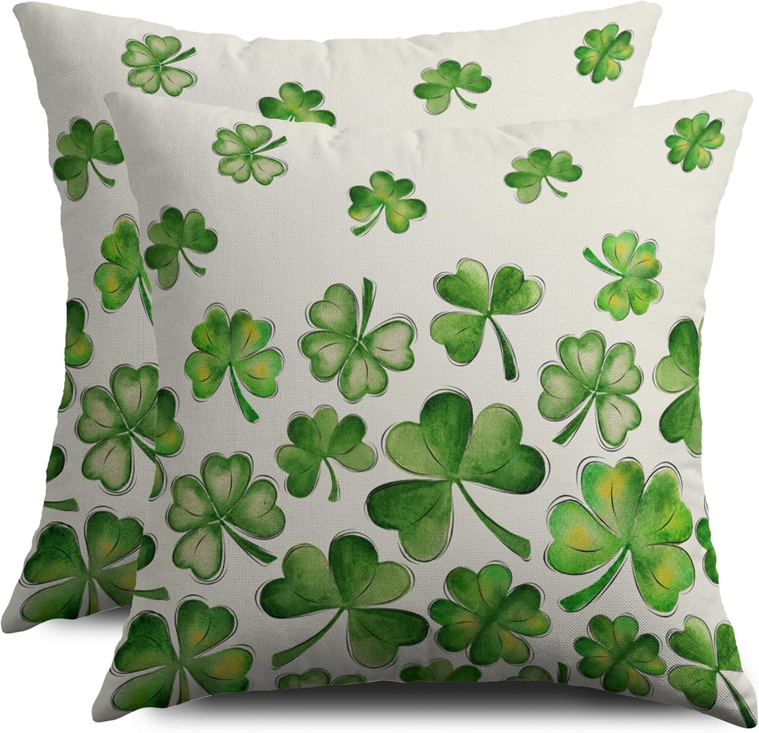 St. Patrick's Day Pillow Covers 18" x (Pack of 2), Green Cream