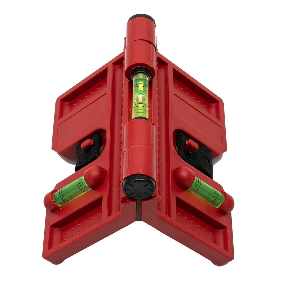 Fence Post Level Tool Versatile Adjustable Plastic Red Vertical 3 Vials