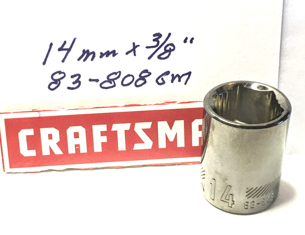 Craftsman  14mm x 3/8" Dr Socket 83-808GM Gunmetal  Chrome 6Pt  Free  Shipping