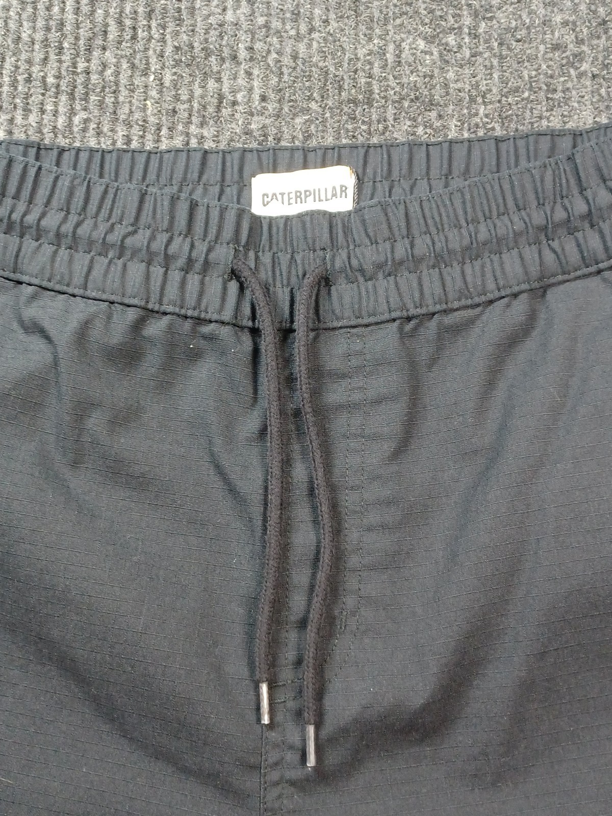 Caterpillar Work Wear Mens Size M Cargo Canvas Stretch Cuffed Black Joggers EUC