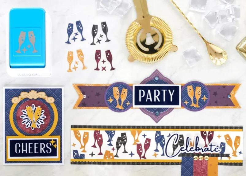 Creative Memories Champagne Toast Punch Wedding Paper Scrapbook Cards NIB