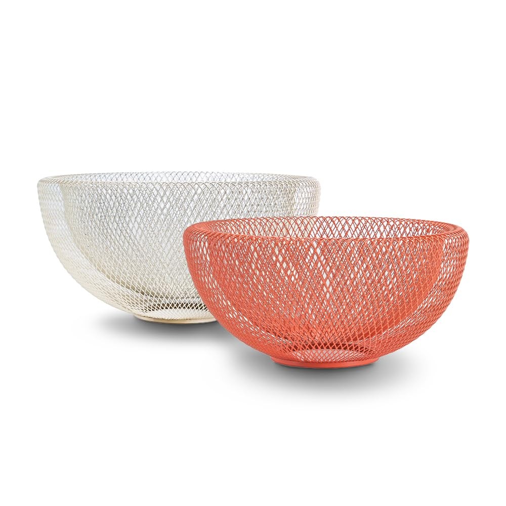 2 PCS 10 And 12 Inch Kyoto Series Mesh Fruit Basket Set Modern Kitchen Bowl