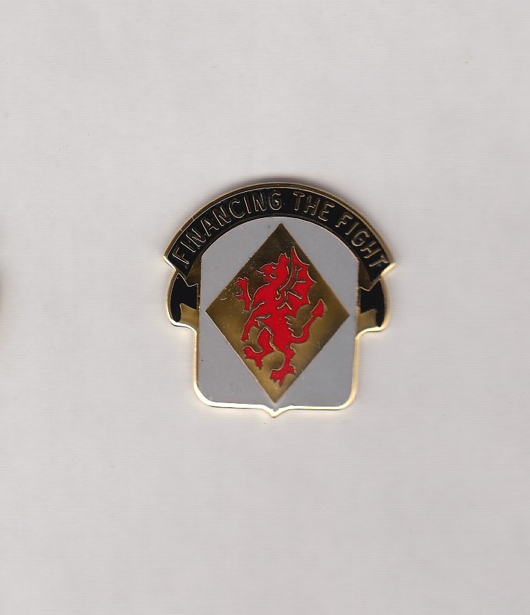 US Army 374th Finance Battalion crest DUI badge cb clutchback G-23