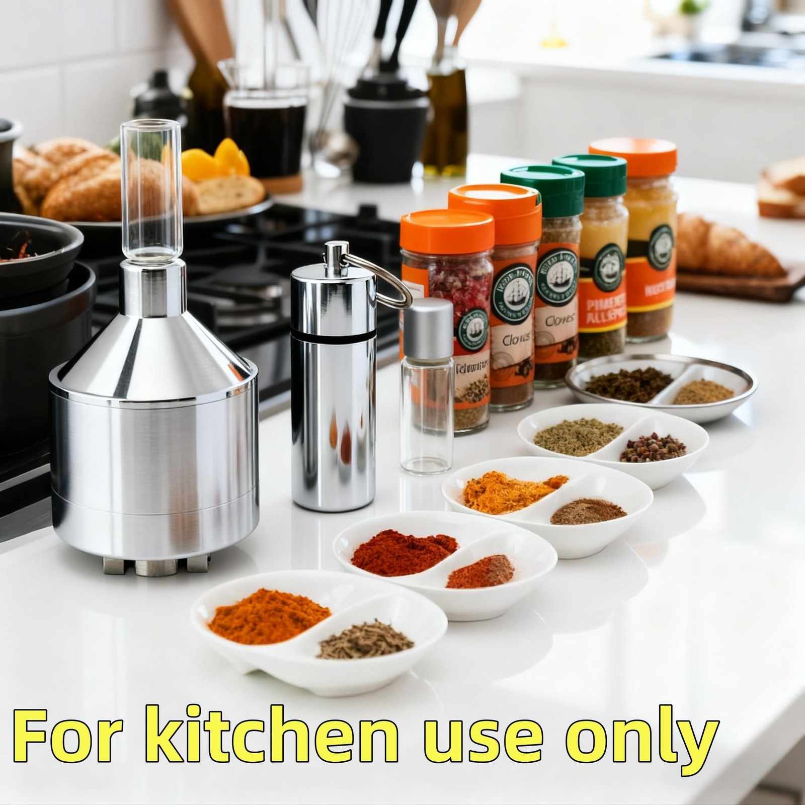 Spice Grinder【Silver】For Kitchen Use Only