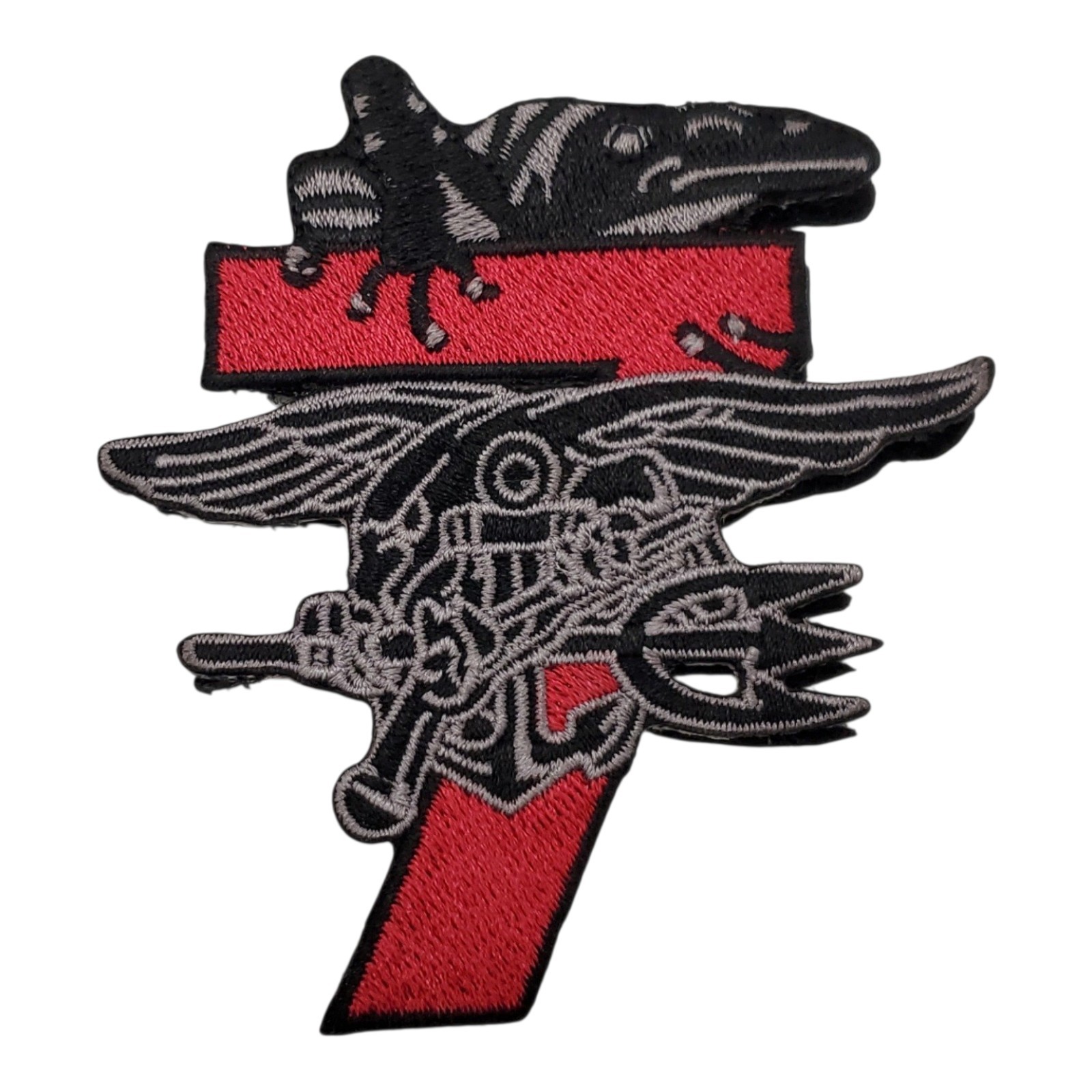 US Navy SEAL Trident Patch #7 Red Black Tactical Embroidered Morale Patch 3"