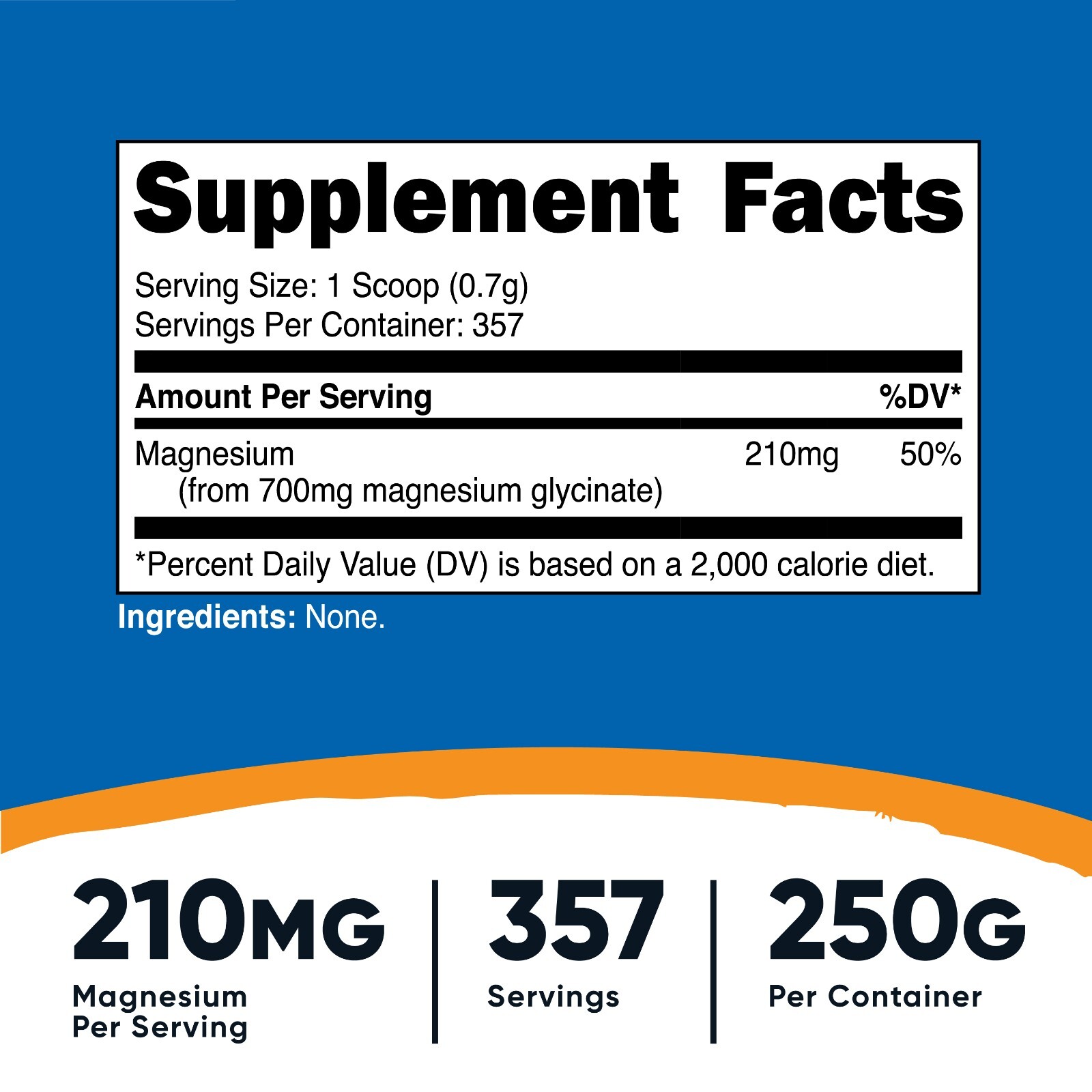 Nutricost Magnesium Glycinate Powder (250 Grams) (Unflavored)