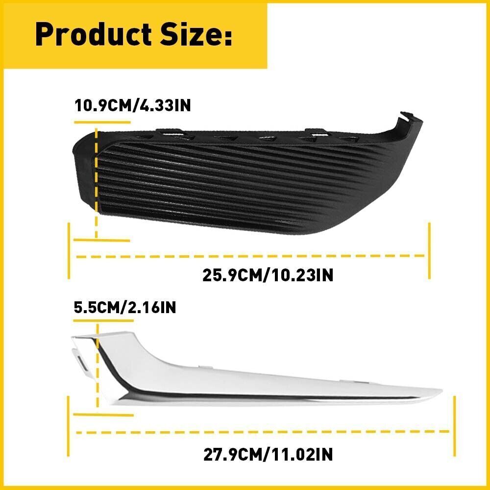 Left & Right Front Fog Light Cover Bezel Trim Set For Chevrolet Malibu 2016-2018