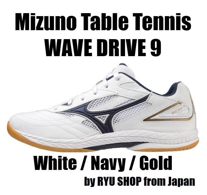 Mizuno Table Tennis Shoes WAVE DRIVE 9 81GA220514 White / Navy / Gold