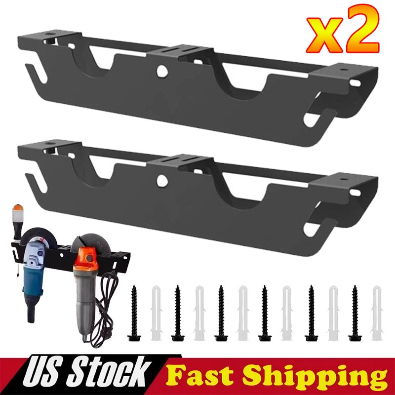 2X Angle Grinder Holder - 4 Bay Angle Grinder Rack/Stand Storage Rack Wall Mount
