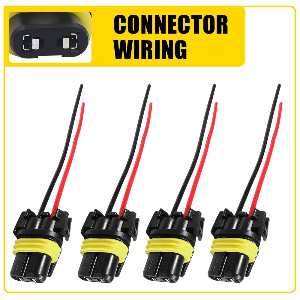 4pcs 9140 9145 H10 Female Socket Wiring Harness Pigtail Fog Lights DRL Headlight